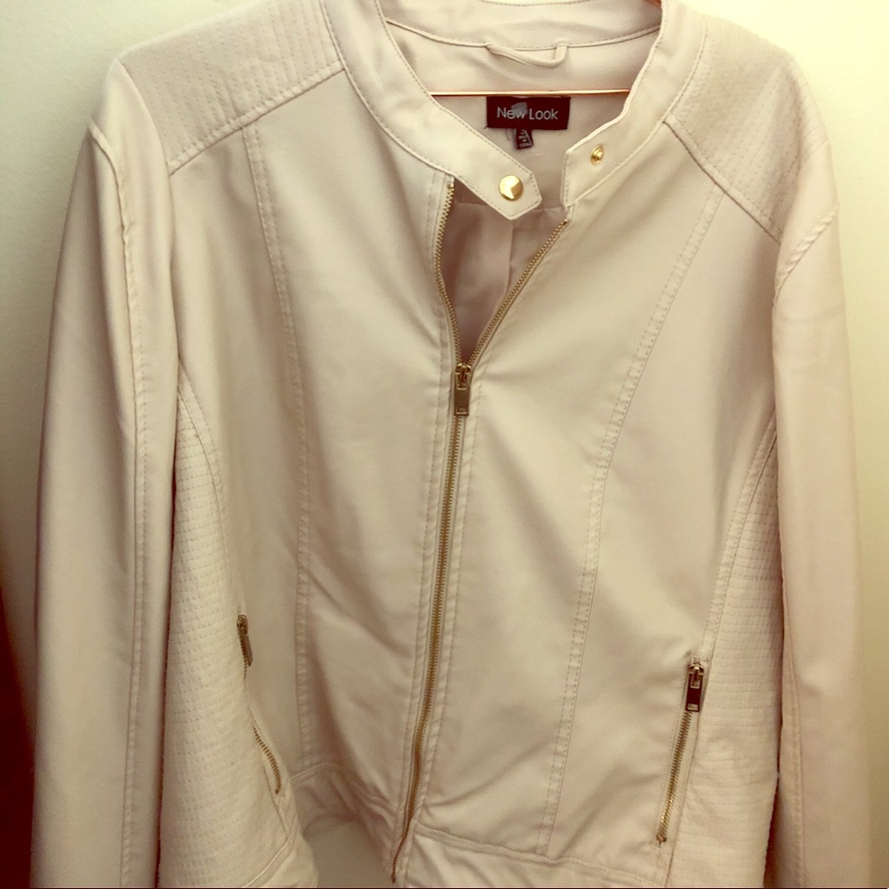 Cream Leather Jacket
